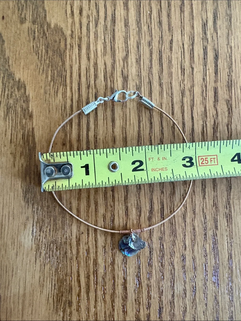 Hand Crafted Guitar String Abalone Shell Bracelet